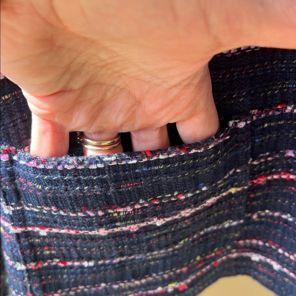 Talbots Factory 16 Navy Multicolor Tweed Blazer Striped - Picture 7 of 10